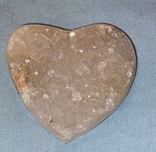 Heart Shaped Crystal Stone 2 Sided Raw &amp;   Polished 1.75” H x 1.75” W - £5.95 GBP