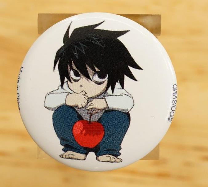 Japanese Anime Illustrated Cartoon Pinback Button Death Note Apple Chibi... - $2.96