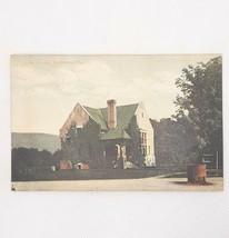 Vintage Sunderland MA Library Postcard Posted 1909 Interesting Note: Dro... - £7.77 GBP
