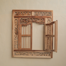 Hand carved Wood Window Frame Natural - £190.36 GBP+