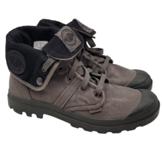 Palladium Pallabrous Baggy Canvas Combat Style Boots Size 10 Black Fold ... - $49.45