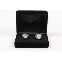 Men's Fashion Cufflinks By J.Valintin Silver/Gold Plated With Crystals JVC-6 image 2