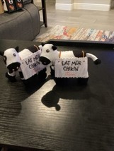 Chick-fil-A Mini Cow Plush Eat Mor Chikin Advertising Promo Set Of 2 - £7.84 GBP