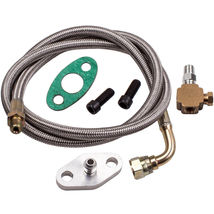 Turbo Oil Feed Line Kit T3 T4 T60 T61 T70 1/8 PNT 90 Degree 41&quot; - £31.92 GBP