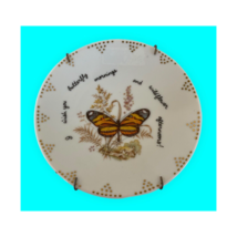 Vintage Butterfly Plate Wish You Butterfly Mornings and Wildflower After... - £13.20 GBP
