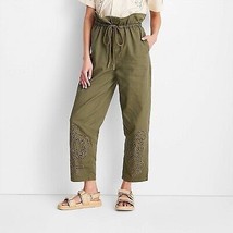 Women&#39;s High-Waisted Eyelet Pants - Future Collective with Jenny K. Lopez Olive - £19.65 GBP