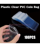 100PCS Mini Clear Plastic PVC Coin Bag Wallet Storage Case Envelope Cove... - £10.37 GBP