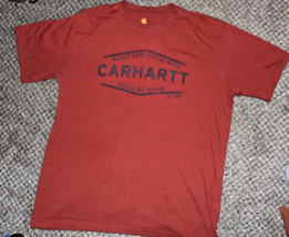 Carhartt T Shirt Relaxed Men&#39;s Large Front Logo Brick Red Short Sleeve - £7.55 GBP