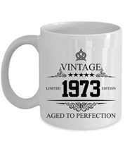 Vintage 1973 Floral Coffee Mug 11oz Gift For Women, Men 49 Years Old Limited Edi - £13.41 GBP