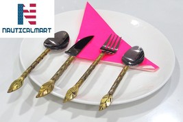 Al-Nurayn Stainless Steel And Brass Spoon Cutlery Set Of 2 By NauticalMart - $69.00