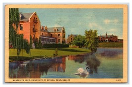 Manzanita Lake Reno University of Nevada Reno NV Linen Postcard O18 - $1.93