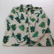 Old Navy RN#54023 Women&#39;s White &amp; Green Cotton Holliday Christmas Shirt ... - $7.61