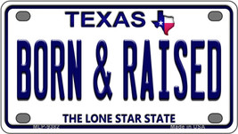 Born and Raised Texas Novelty Mini Metal License Plate Tag - £11.75 GBP