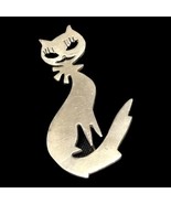 Vtg Brooch Pin TAXCO MEXICO 925 STERLING SILVER Modernist Cat Kitten Jew... - $52.64