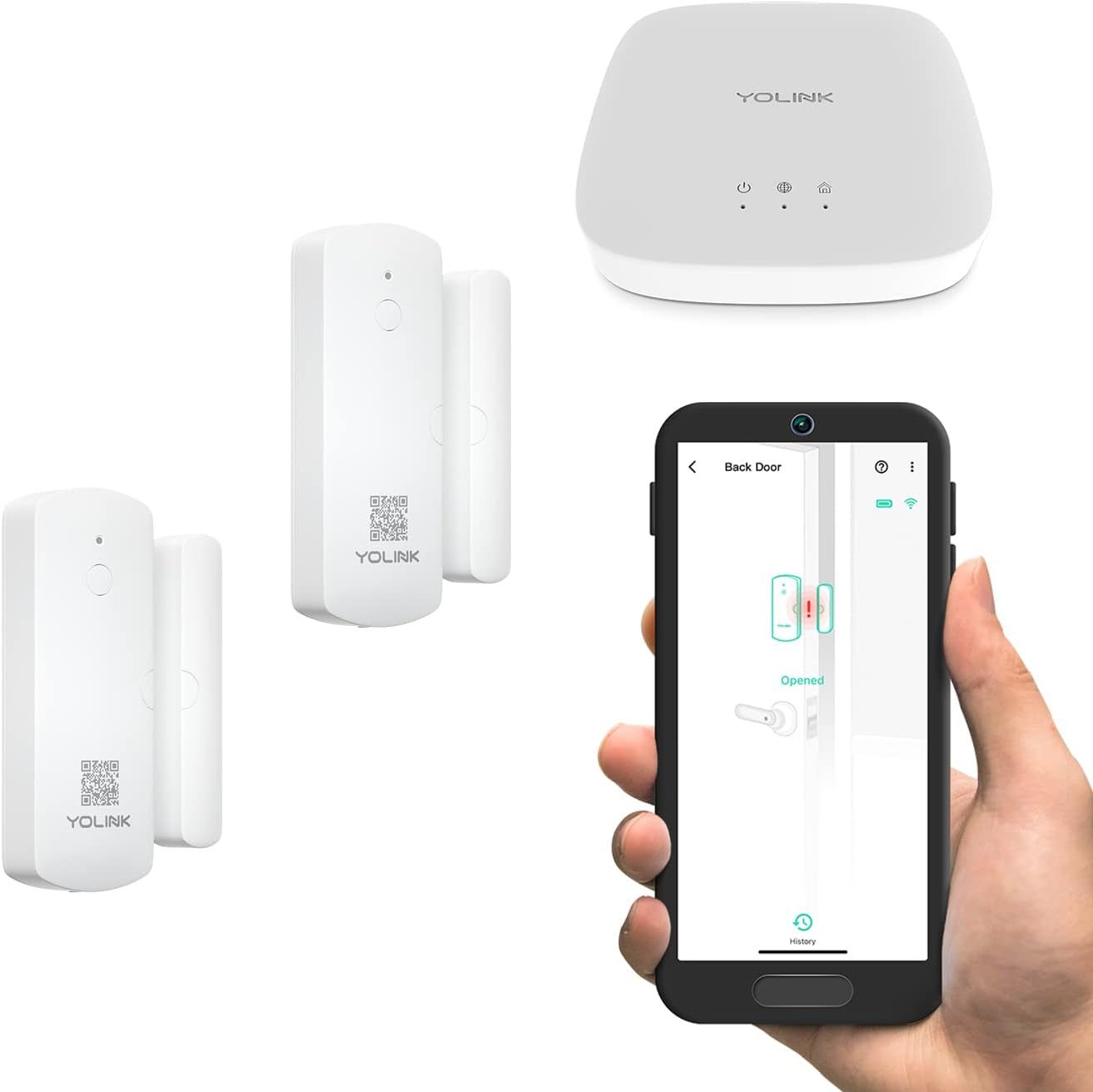 Door Monitoring/Home Security Two Door/Window Sensor And Hub Starter Kit... - $51.95