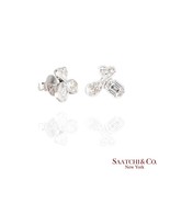 18K white gold Pie cut Pear and Emerald shape natural diamond Earring - $5,841.00