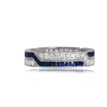 Eternity Engagement Channel Set Ring 14K White Gold Plated 2.02Ct CZ Sapphire - £94.89 GBP