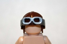 Minifigure Custom Toy Pilot cap with goggles WW2 WW1 - £1.44 GBP