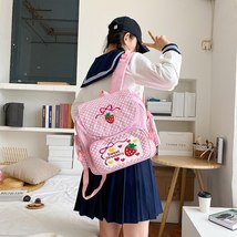 Japanese Schlool Bags Backpack Kids Cute Soft Girl Sweet Lovely Embroidered Frui - £32.38 GBP