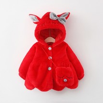 2022 new winter baby girl clothes  ear coat plush coat warm snow coat 1-5 years  - £51.23 GBP