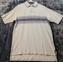 Ralph Lauren Polo Sport Beige Polo Shirt Mens Large Knit 100% Cotton Slit Collar - £10.10 GBP