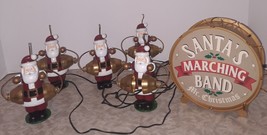 Vintage Mr Christmas Five Santas Drum Marching Band Carols Bells - $89.09