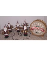 Vintage Mr Christmas Five Santas Drum Marching Band Carols Bells - $89.09