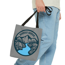 Wander Woman Mountain River Tote Bag with Blue Border - Women&#39;s Travel, ... - $21.63+