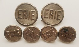 ERIE Railroad Uniform Buttons Lot of 6 5/8&quot; &amp; 7/8&quot; Train Rail Collectible - $39.40