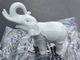Lenox Porcelain Trunk Up Lucky Elephant Figurine w Gold Accents Trumpeti... - £15.78 GBP