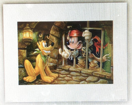 Disney Mickey Mouse Pirate in Jail Pluto Dog with Key Art Print 16 x 20 ... - $47.90