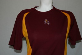 ASU Sparky Arizona State University Poly Shirt Size Small Burgundy Gold S - £23.58 GBP