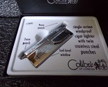 Colibri of London Oscar II Plaid Lighter and punch with Leather Pouch NIB - $79.95