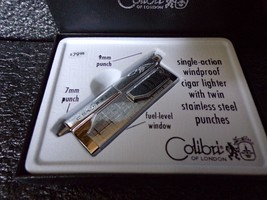 Colibri of London Oscar II Plaid Lighter and punch with Leather Pouch NIB - $79.95