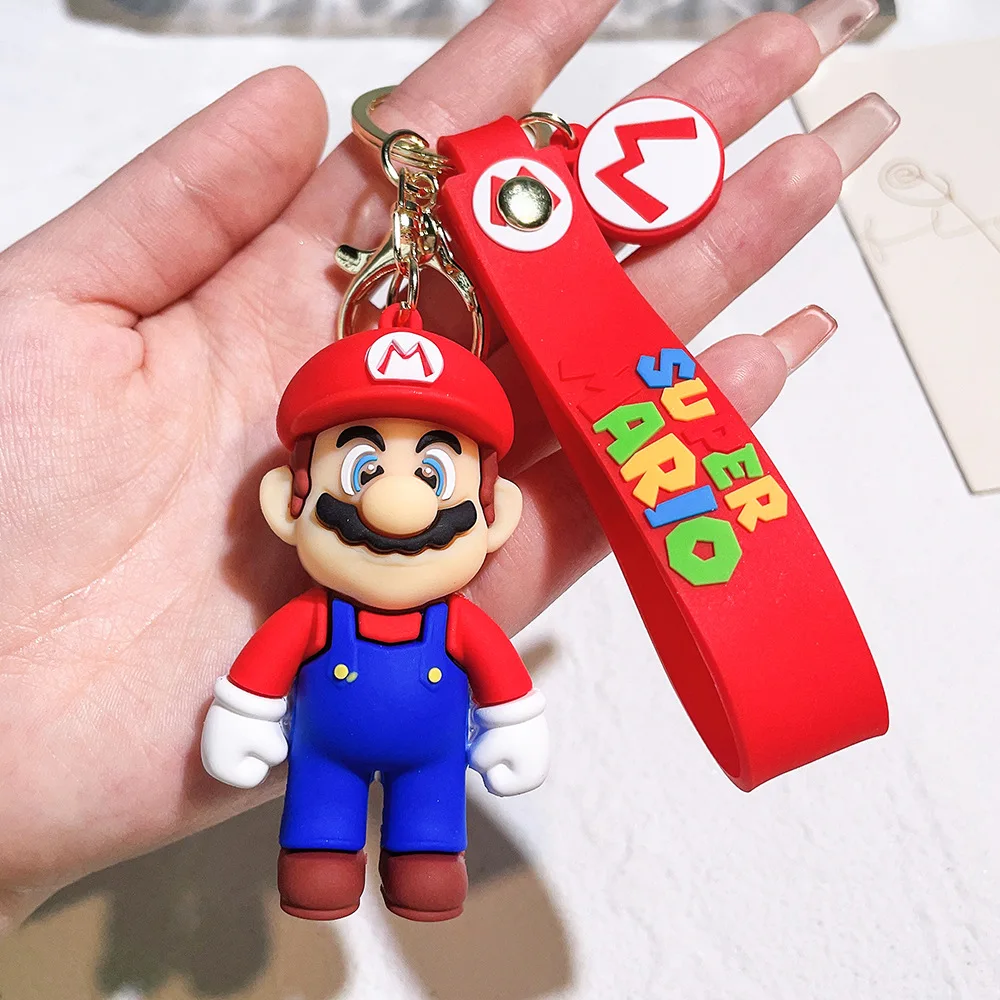 Super Mario Bros Keychain Game Mario Figure Key Chain Creative Cartoon Bag - £8.96 GBP