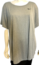 Nike Gray Standard Fit Short Sleeve Scoop Neck Athletic T Shirt Size 3X NWT - $21.84