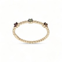 Gemstone Beaded  Ring/Three Stone Ring/Garnet Ring/Tsavorite Ring/Citrine Ring - £316.83 GBP