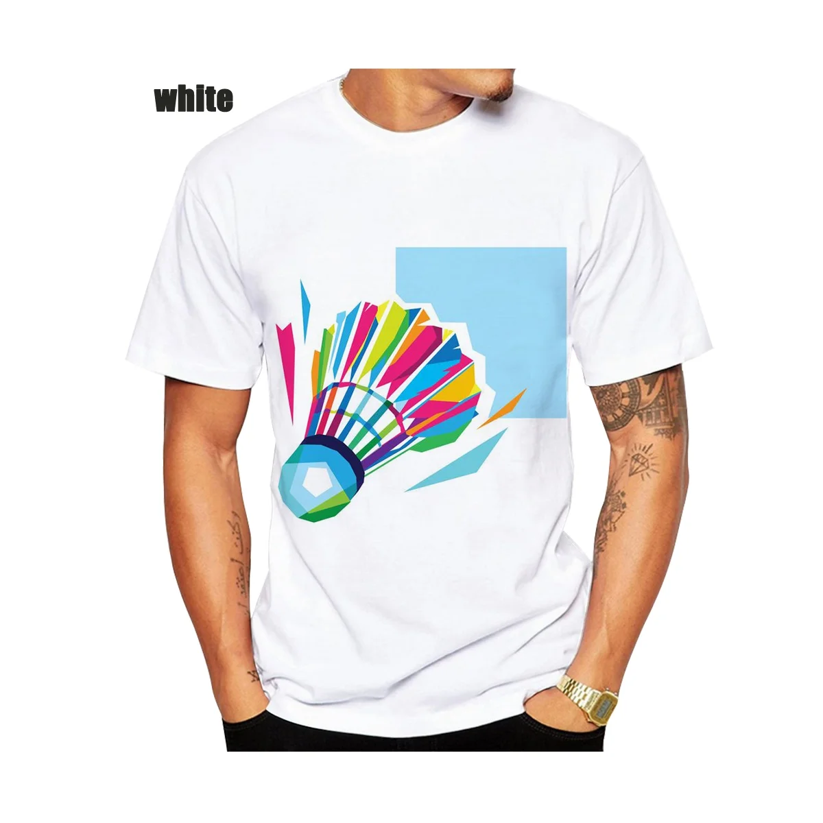 Sporting Summer New Popular Sportings Badminton 3d Print T Shirt Men Cool Funny  - £28.74 GBP