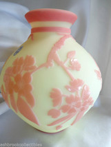 Fenton Art Glass LTE Sand Carved Sunset Pink Burmese Kelsey Murphy Vase ... - £452.15 GBP