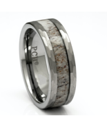 Deer Antler Ring Tungsten Carbide Mens Hammered Wedding Band/Gift 8mm  7... - £66.45 GBP