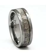 Deer Antler Ring Tungsten Carbide Mens Hammered Wedding Band/Gift 8mm  7... - $85.00
