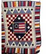 C&amp;F Patriotic Embroidered Patchwork Quilted Throw Blanket - $90.00