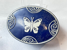 Art Deco Lucretia Vanderbilt Powder Tin Butterfly Navy Enamel No 21 Boud... - $29.65