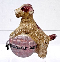 Vintage Celluloid Cottage Tape Measure Airedale Terrier Suitcase Japan W... - $74.25
