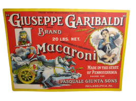 Giuseppe Garibaldi Macaroni Label Vintage 1910s Original Philadelphia Sp... - £20.06 GBP