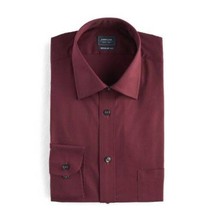 Mens Dress Shirt Arrow Solid Red Long Sleeve Regular Fit Textured $40- M... - $17.82