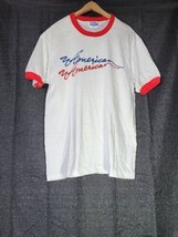 Vintage 1980s All American Tshirt 80s Size L Red White Blue Ringer Tee Large - £78.22 GBP