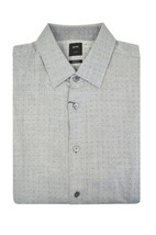 Hugo Boss Mens Grey Dobby Regular Fit Linen Button Down Shirt  X-Large X... - $168.29