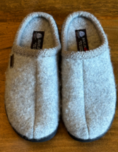 HAFLINGER AT Classic Hardsole GRAY wool slipper Arch Support US 7  EU 38 - £51.76 GBP