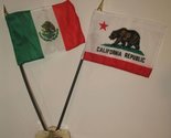 NOV California Cali Republic State and Mexico Mexican 4&quot;x6&quot; Miniature Fl... - $6.88